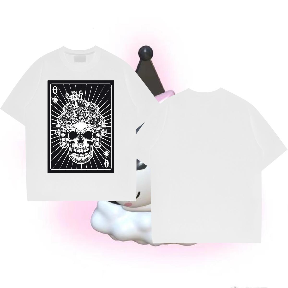 Stylist T Shirt For Man skull Clothings 230g Pure Cotton Hip Hop Designer Oversized 4XL Breathable Soft Men Tees
