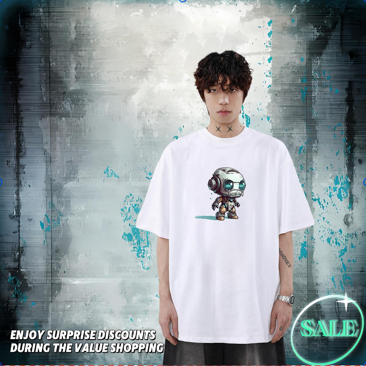 Classic Man T Shirts ET Wear 230g Pure Cotton Street Wear Loose Fit Customized Print Breathable Short Sleeve Men Tees