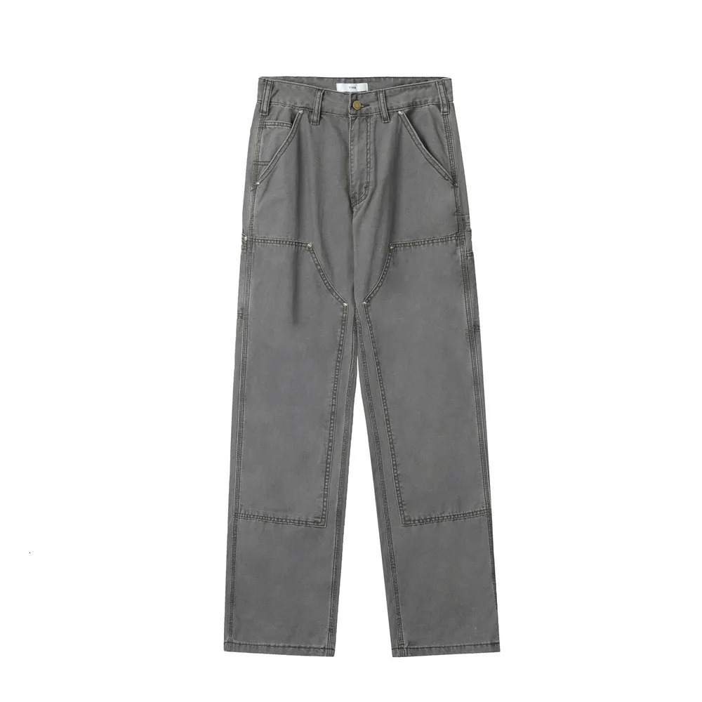 Streetwear Casual Pants Mens Y2k Black Straightleg High Street Autumn Fashion Slim Cargo Simple Solid Summer Designer Trousers 240806