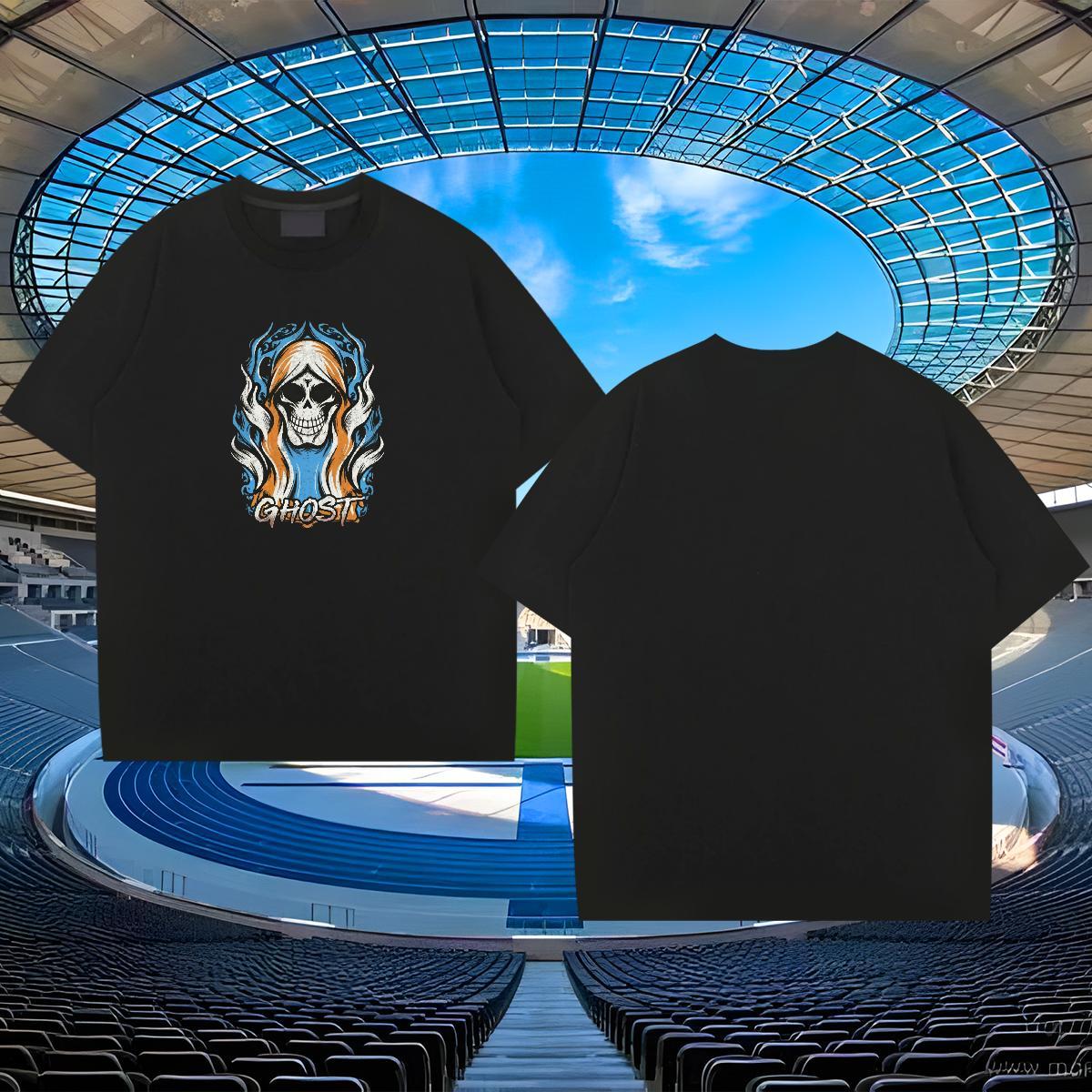 Custom Men T Shirts skull Clothings 230g Cotton Sports Casual Cool Design Customized Print Short Sleeve Soft Men Tops Tees