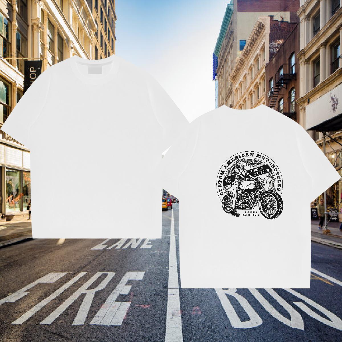 Factory Direct Mens T Shirts Motorcycle Tees Shirts 230g Cotton Outdoor Classic Custom Print Oversized O Neck Short Sleeves Tshirts