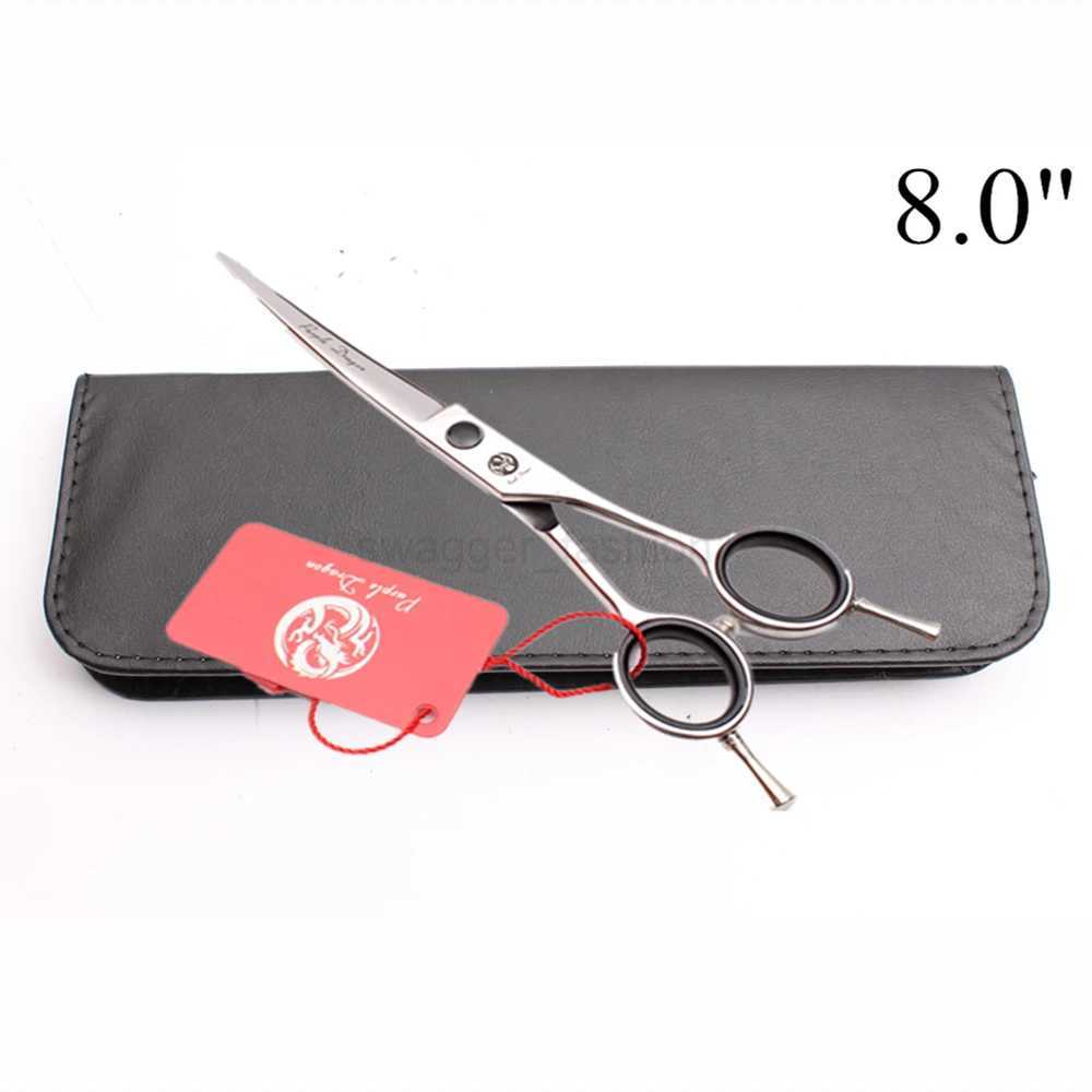 Barber Scissors Purple Dragon 5.5 6 7 8 Stainless Up Curved Cutting Scissors Hairdressing Scissors Dog Grooming Shears Z1028XJ240807