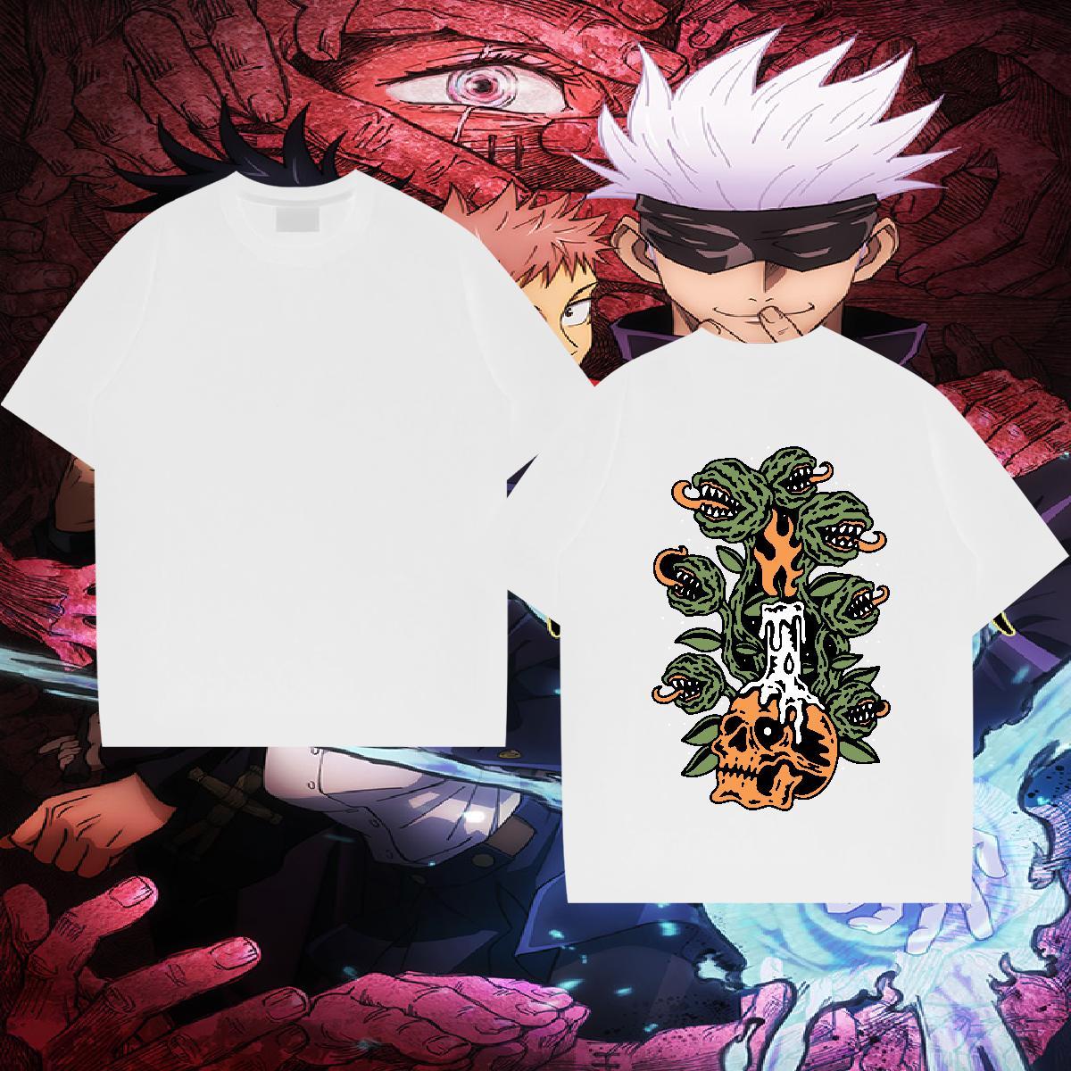 New T Shirts Men skull Tees Shirts 230g 100% Cotton High Street Hip Hop Free Shipping DIY Crew Neck Men Tees