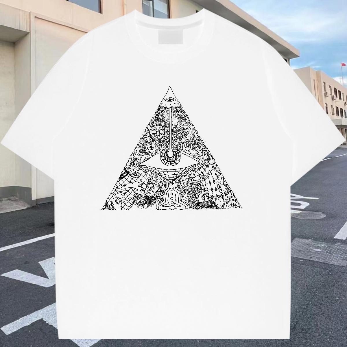 2024 T shirt eye of the devil Tee Shirt 230g 100% Cotton Daily Outfit Classic DIY Printed Breathable Tshirts