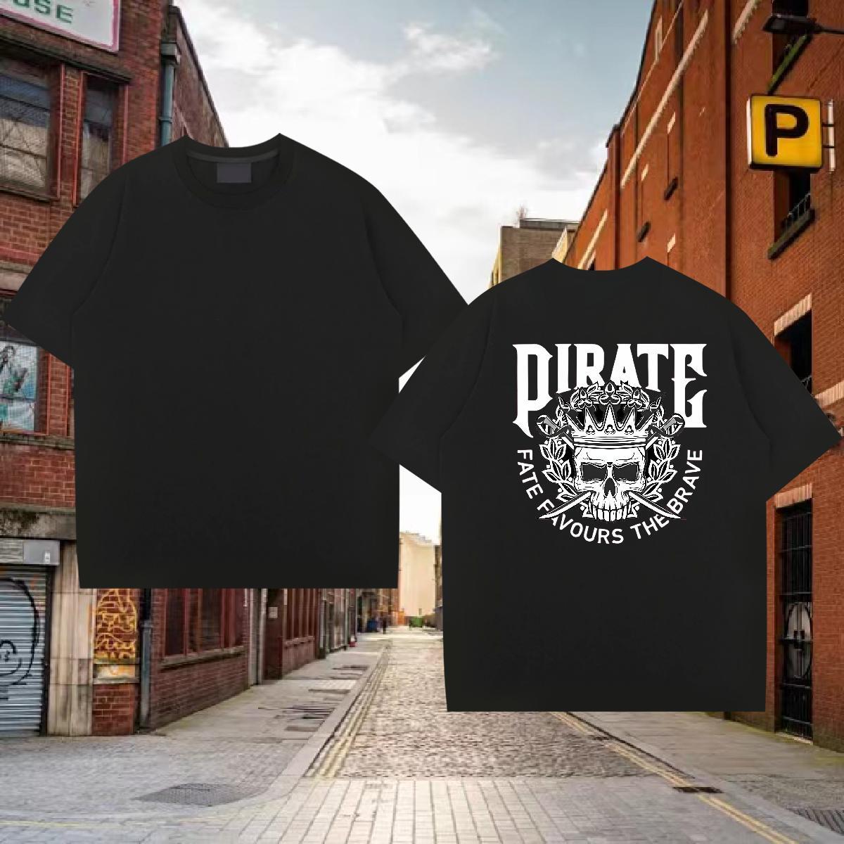 Casual New T-Shirts skull Tops Shirt 230g Pure Cotton Hip Hop Classic Custom Big Size Breathable Short Sleeve Tshirts