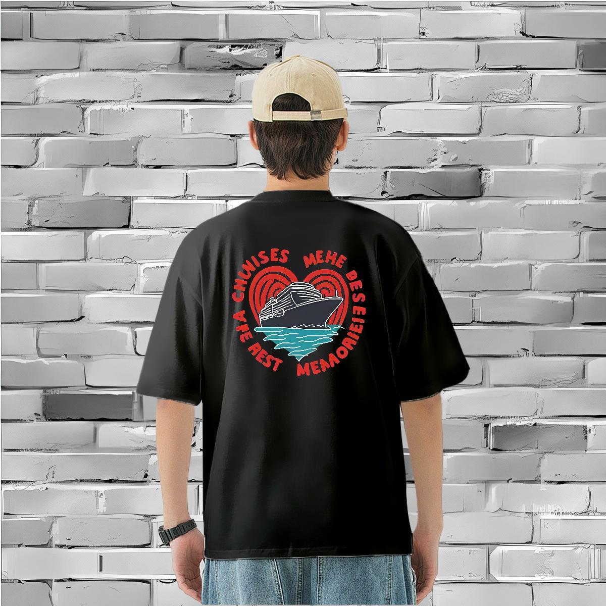Fashion Casual T-Shirts for Men letter Polos 230g Cotton High Street Hip Hop Cool Design Oversized 3XL 4XL Breathable Tshirts
