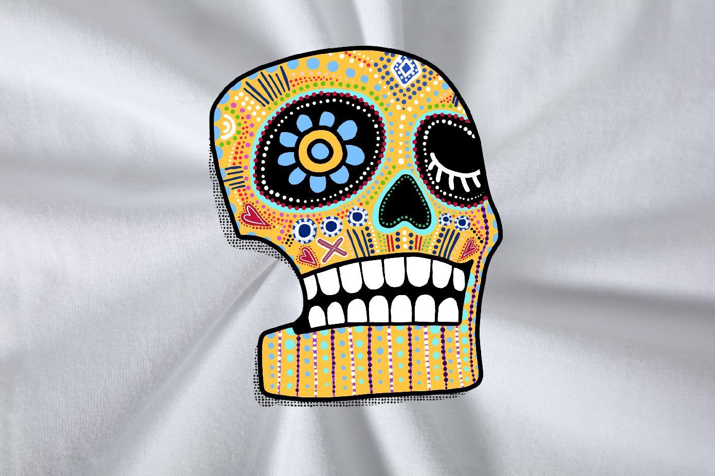 Fashion T Shirts Men skull Tops Tees 230g Pure Cotton Home Outdoor Unisex DIY Printed Crew Neck Tshirt for Man Woman