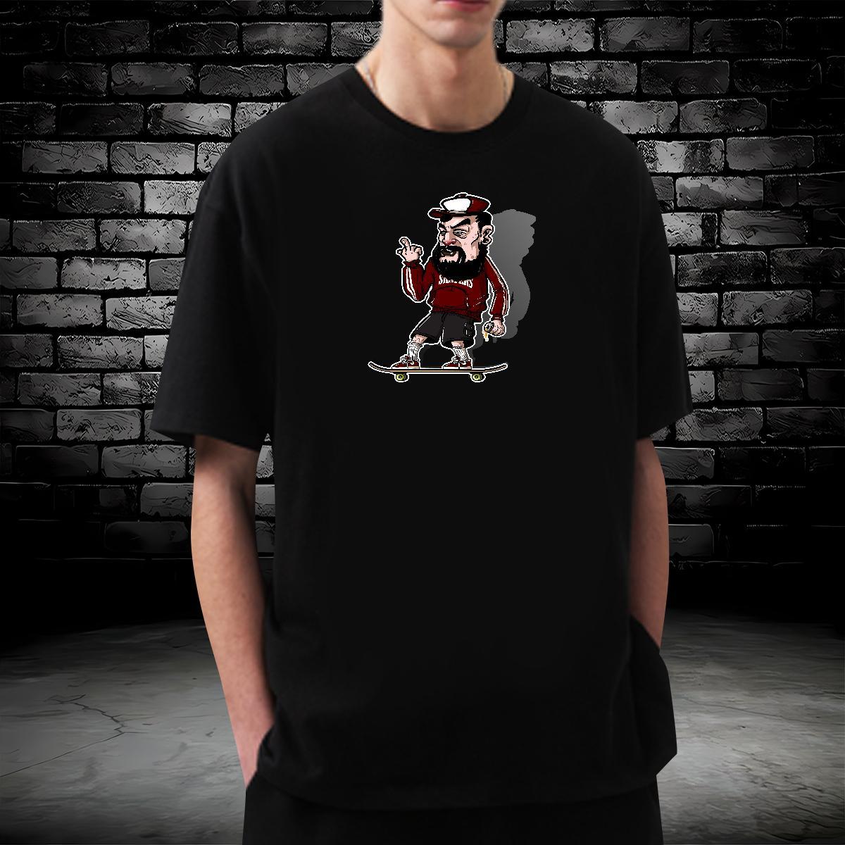 New Designer T Shirt For Man person Clothes 100% Cotton 230g Beach Free Shipping Cartoon Print O-Neck Short Sleeve Couples T Shirts