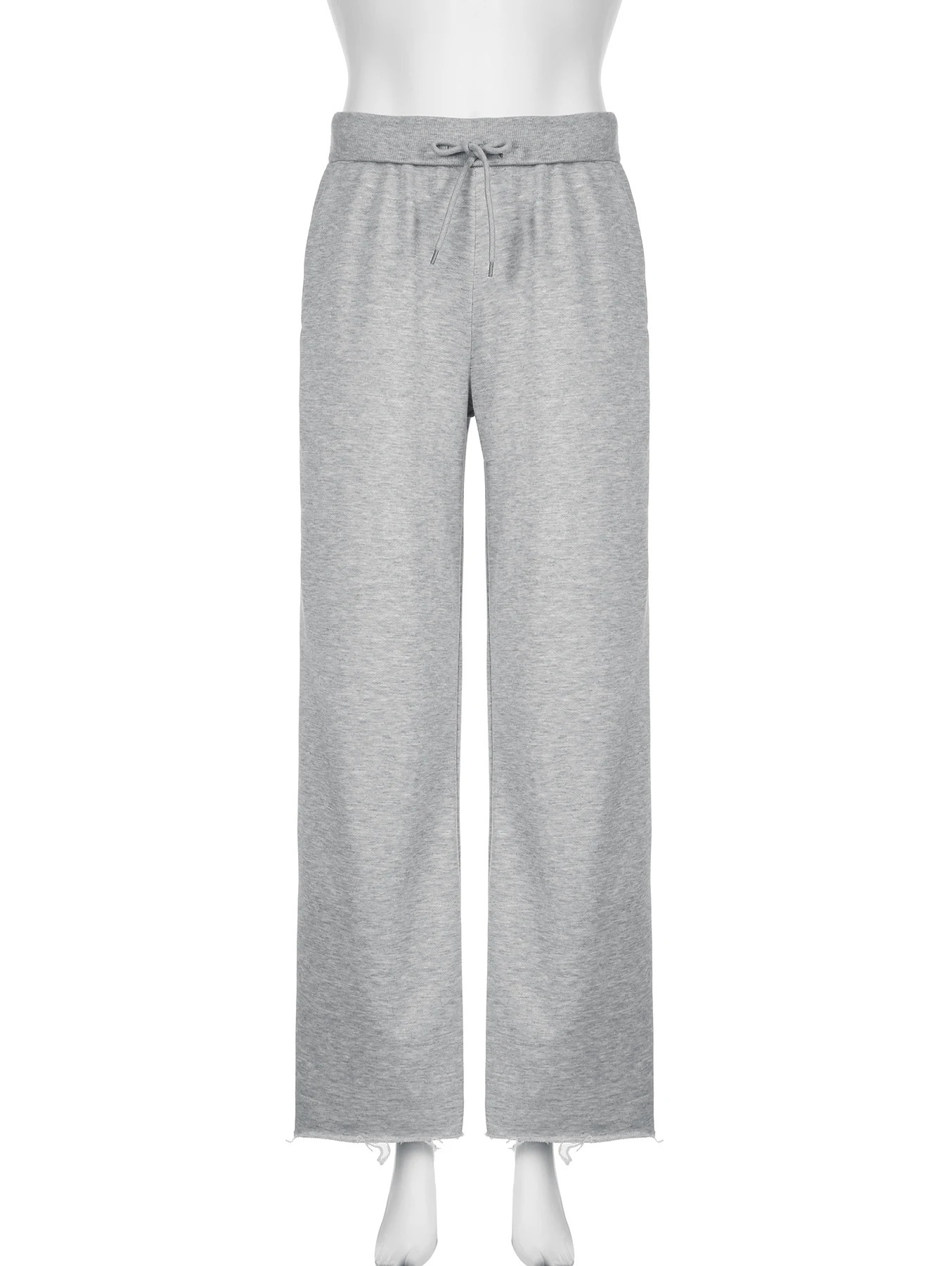 Rockmore Casual Gray Sweatpants Women Basic Straight Baggy Sport Pants Korean Y2k Streetwear Low Waist Trousers Daily Clothes Z260312