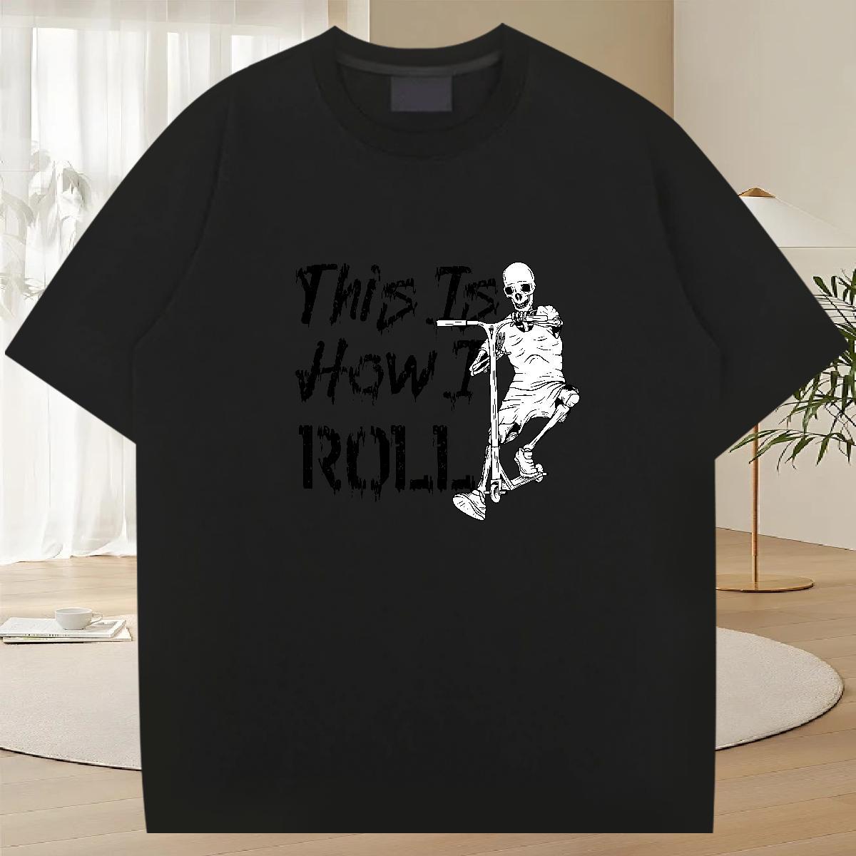 New Designer T shirt skull Tee Shirt 230g 100% Cotton Casual Daily Wear Soft Custom Print Oversized Breathable Crew Neck Mens Tshirts