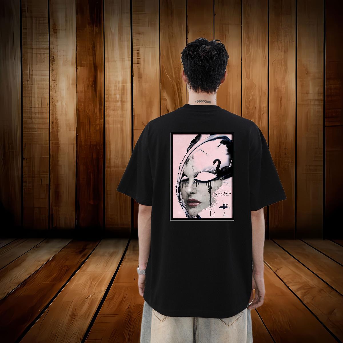 2024 New T shirt face Tees 230g Pure Cotton Daily Outfit Loose DIY Printed Breathable Short Sleeve Tshirt for Man Woman