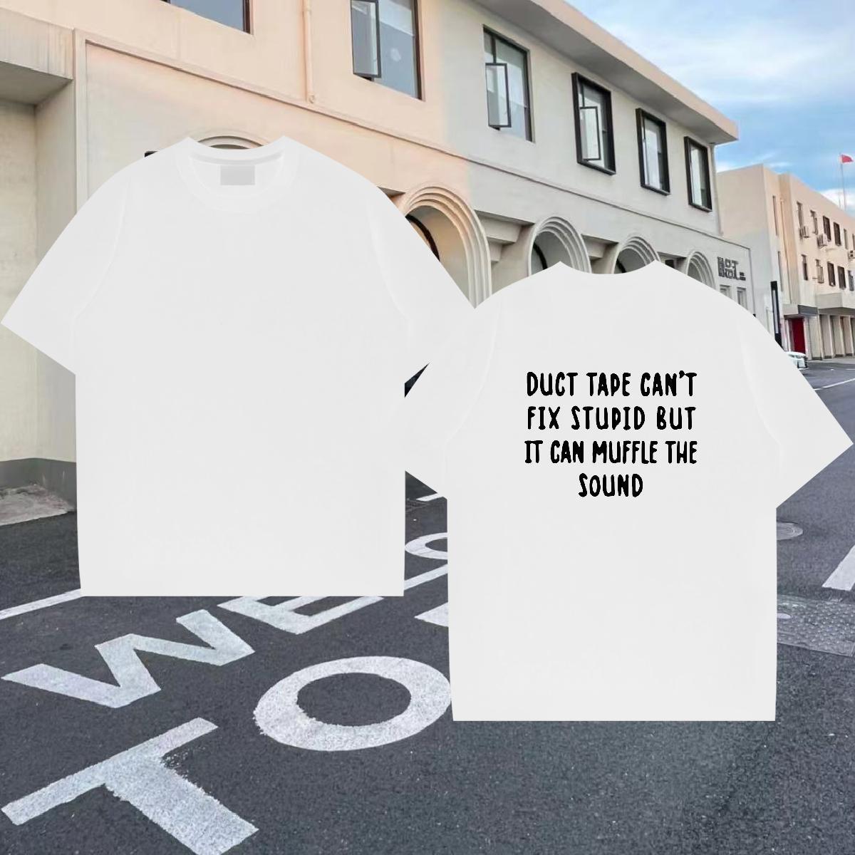 Classic Casual T Shirt For Man letter Tees Shirts 230g Pure Cotton Spring Summer High Quality DIY Printed O-Neck Short Sleeve Men Tees