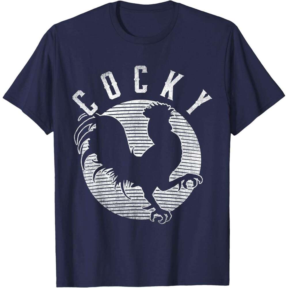 Mens T shirt Cocky Funny Chicken Farmers T-Shirt shirts tshirt graphic tee Casual tops summer clothes Short sleeve Free shipping