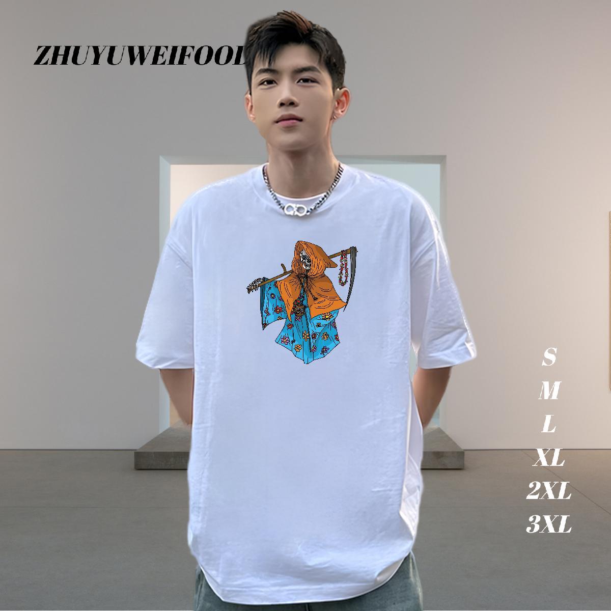 Designer Fashion T shirt skull Clothings 230g 100% Cotton Sports Casual Free Shipping Anime Breathable Short Sleeve Men Tops Tees