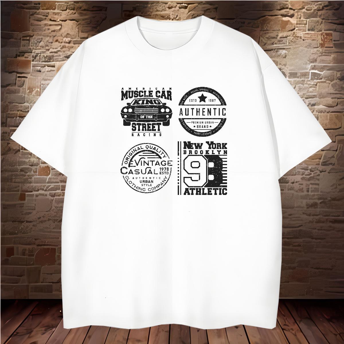2024 Summer T-Shirts letter Wear 230g Cotton Sport Cool Custom Printing Pure Cotton Couples T Shirts