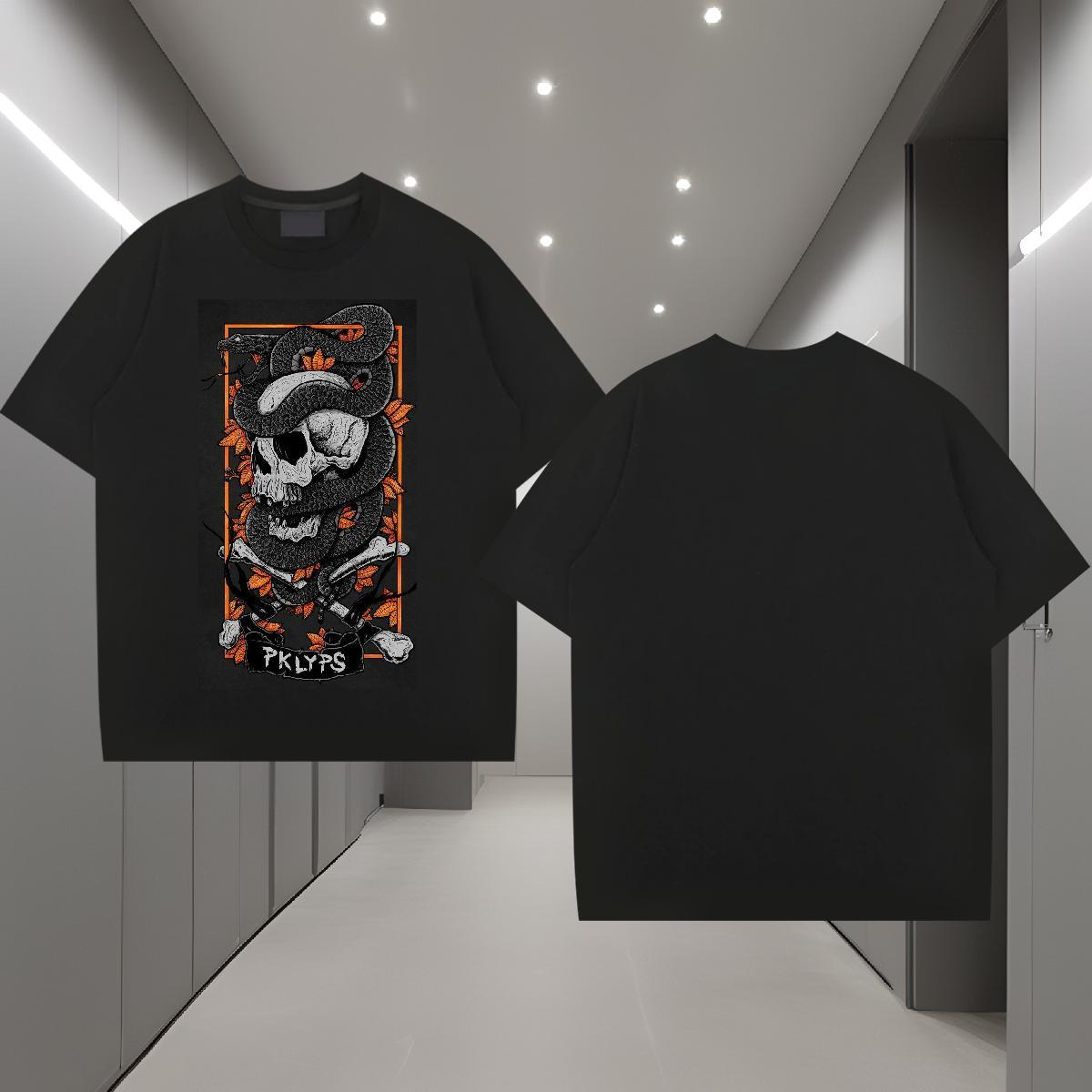 2024 New Man T Shirts skull Polos 230g 100% Cotton Sports Casual Cool Design Oversized Crew Neck Men Clothes T-Shirt