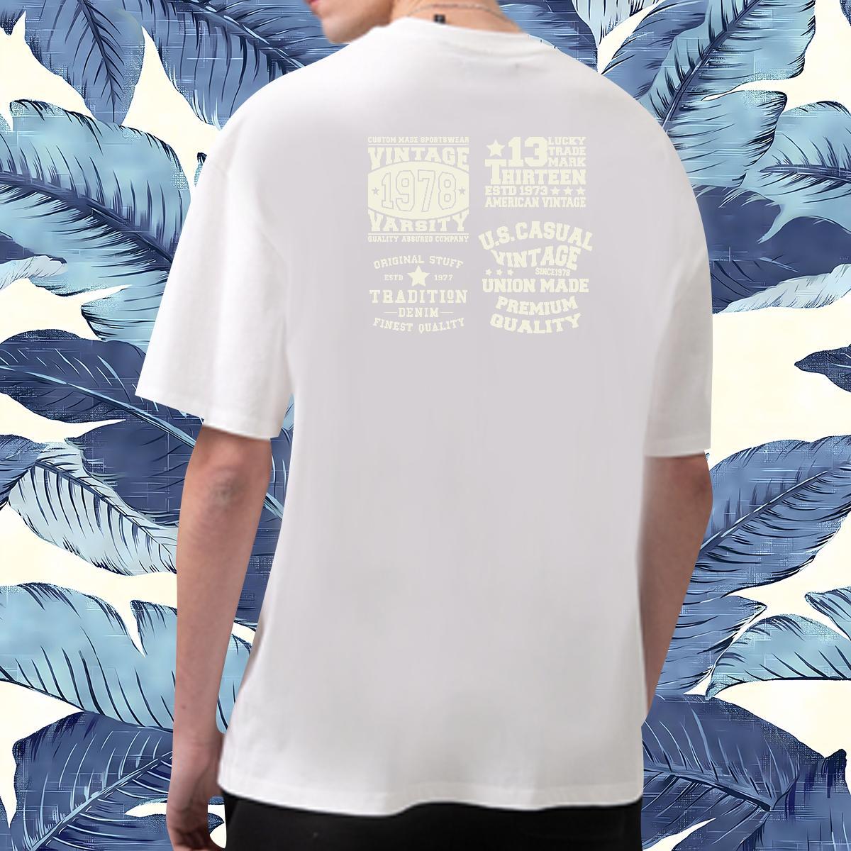 Classic Casual Mens T Shirts letter Tops 230g 100% Cotton Spring Summer Loose DIY Breathable Short Sleeve Men Tshirts