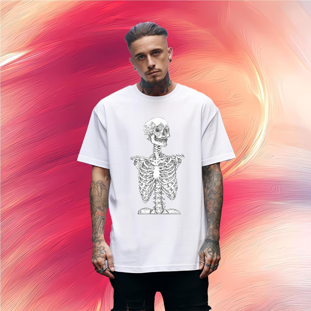 Custom T shirt skull Clothings 230g 100% Cotton Home Outdoor Comfortable Anime Breathable Tshirt for Man Woman