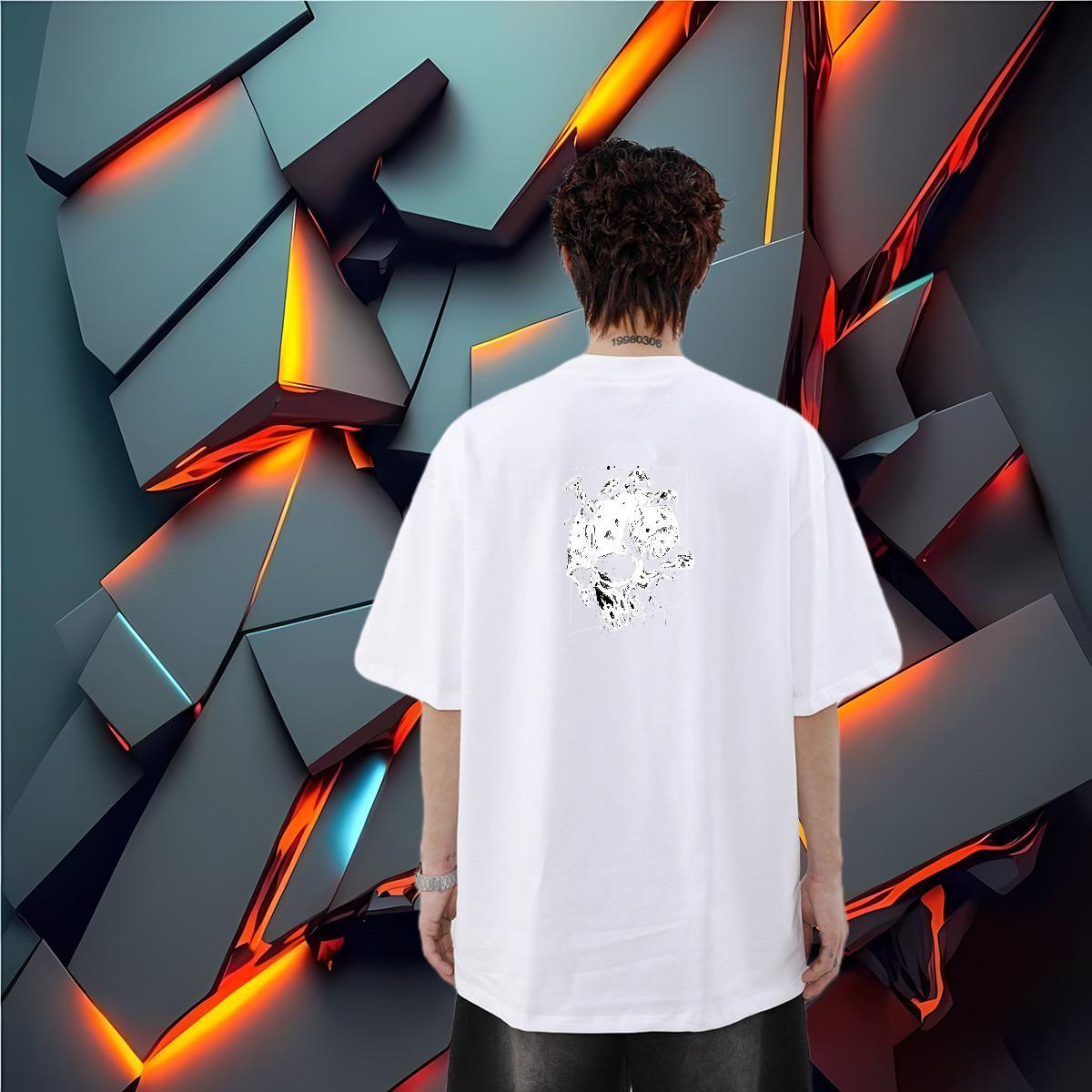 Classic Casual T-Shirts skull Polos 230g Cotton Outdoor Unisex White Plus Size O-Neck Short Sleeve Men Clothes T-Shirt
