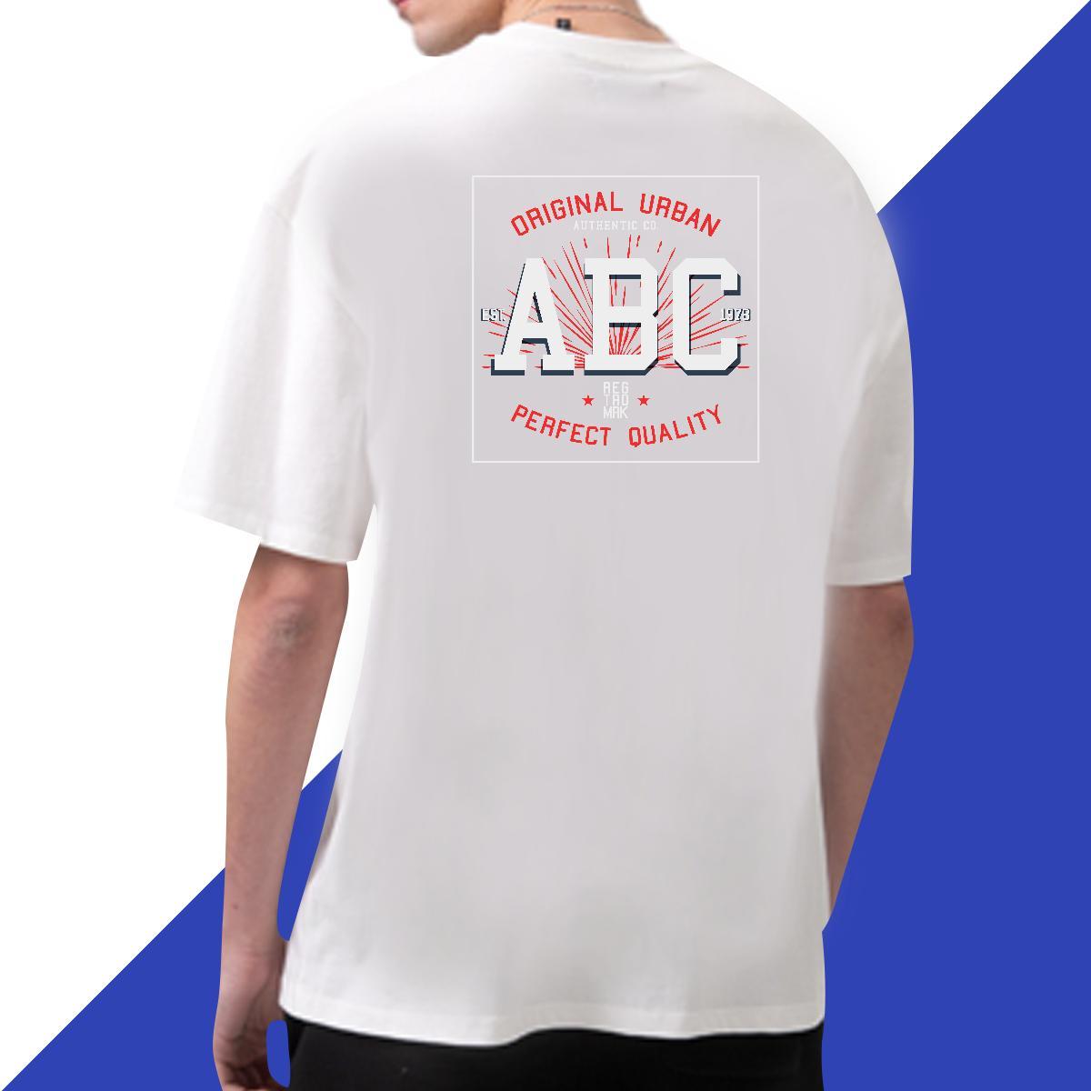 2024 DIY Men T Shirts letter Tops 230g Pure Cotton Casual Soft White Plus Size Breathable Short Sleeve Tshirt for Man Woman