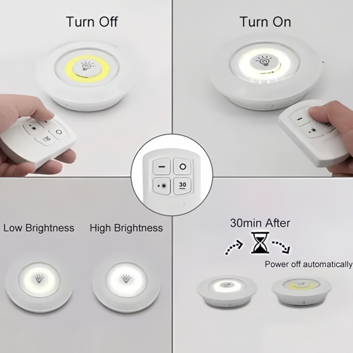 Versatile Bedside Lamp with Remote Control - Perfect Bedtime Reading, Feeding, and Closet Illumination Using Three AA Cells