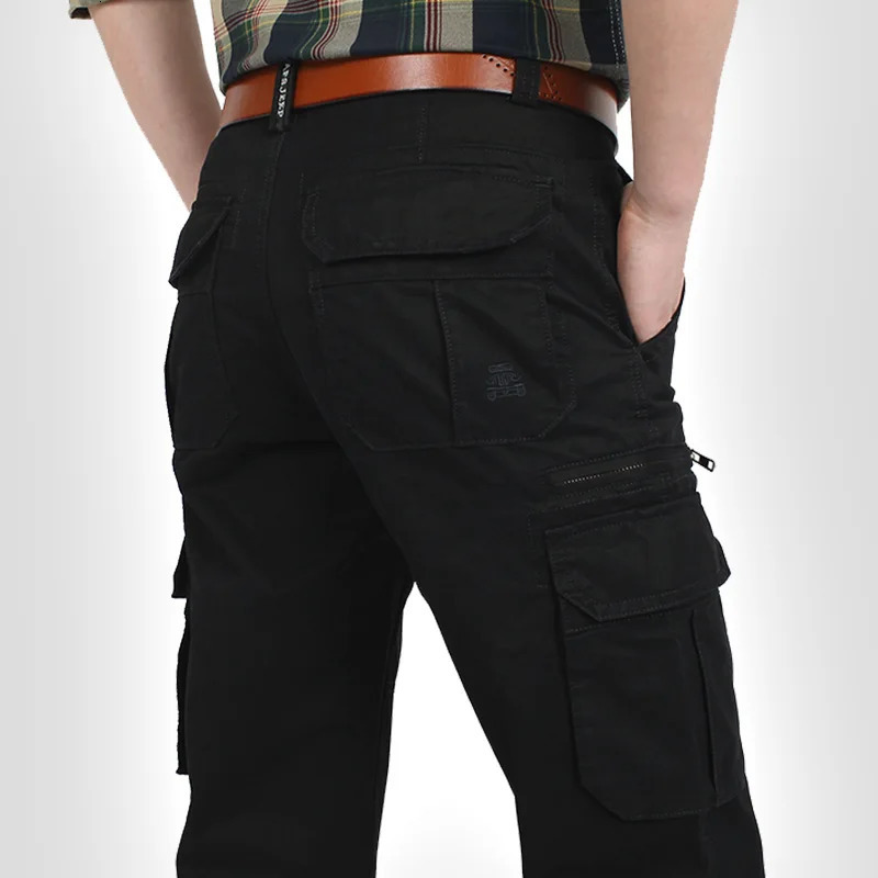 Men Cargo Pants Army Green Multi Pockets Combat Casual Cotton Loose Straight Trousers Military Tactical pants 240806