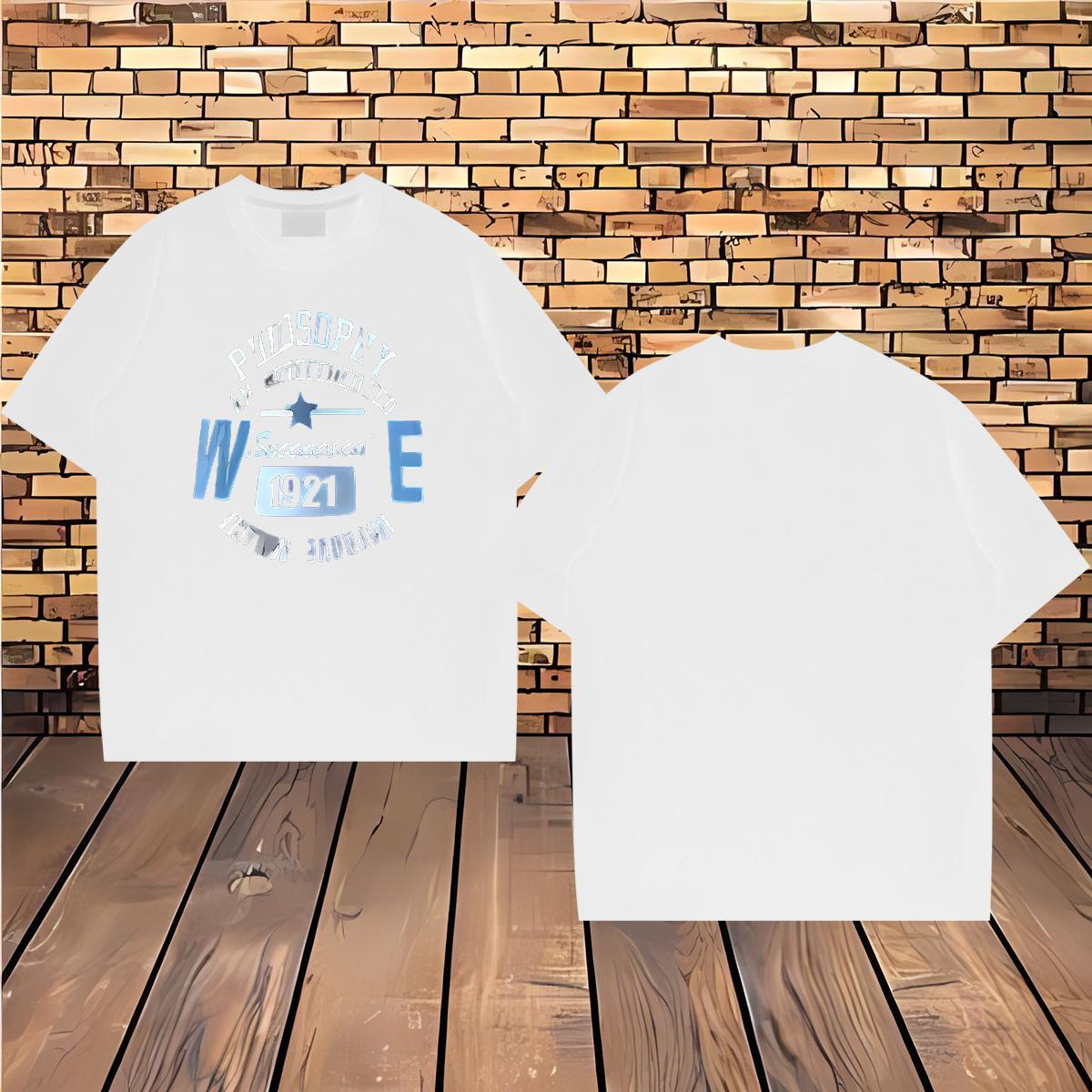 New Mens T Shirts letter Top Tees 230g 100% Cotton High Street Hip Hop TOP Quality Custom Cartoon O-Neck Short Sleeve Mens Tshirts