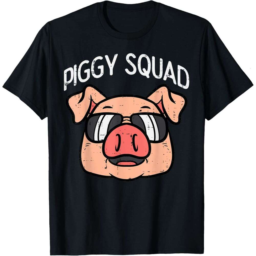T shirt for Mens Piggy Squad Funny Pig Farmer Hog Farm Animal Men Women T-Shirt shirts tshirt graphic tee Casual tops summer clothes Short sleeve