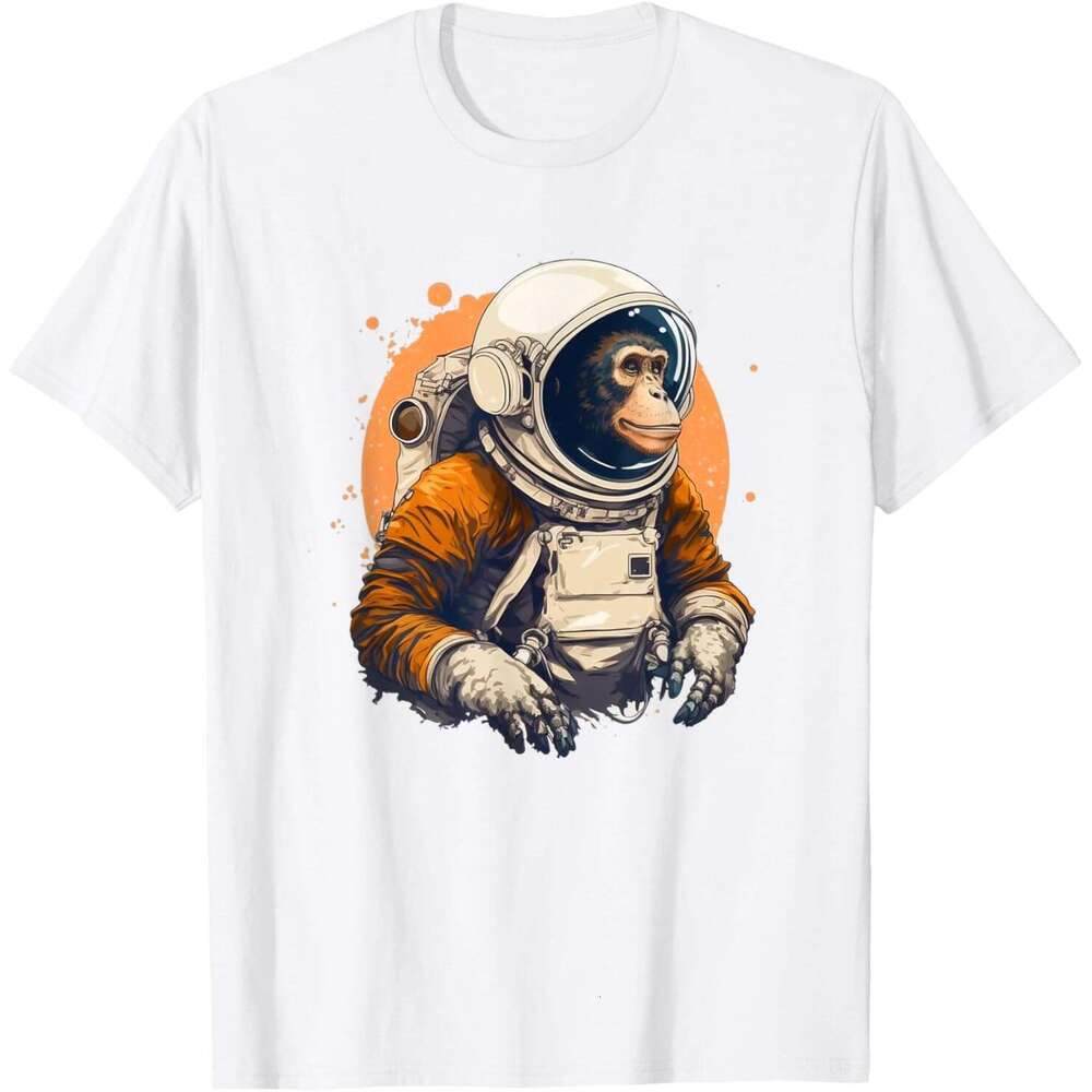 Funny Mens T shirt space vintage travel monkey astronaut T-Shirt shirts tshirt graphic tee Casual tops summer clothes Short sleeve
