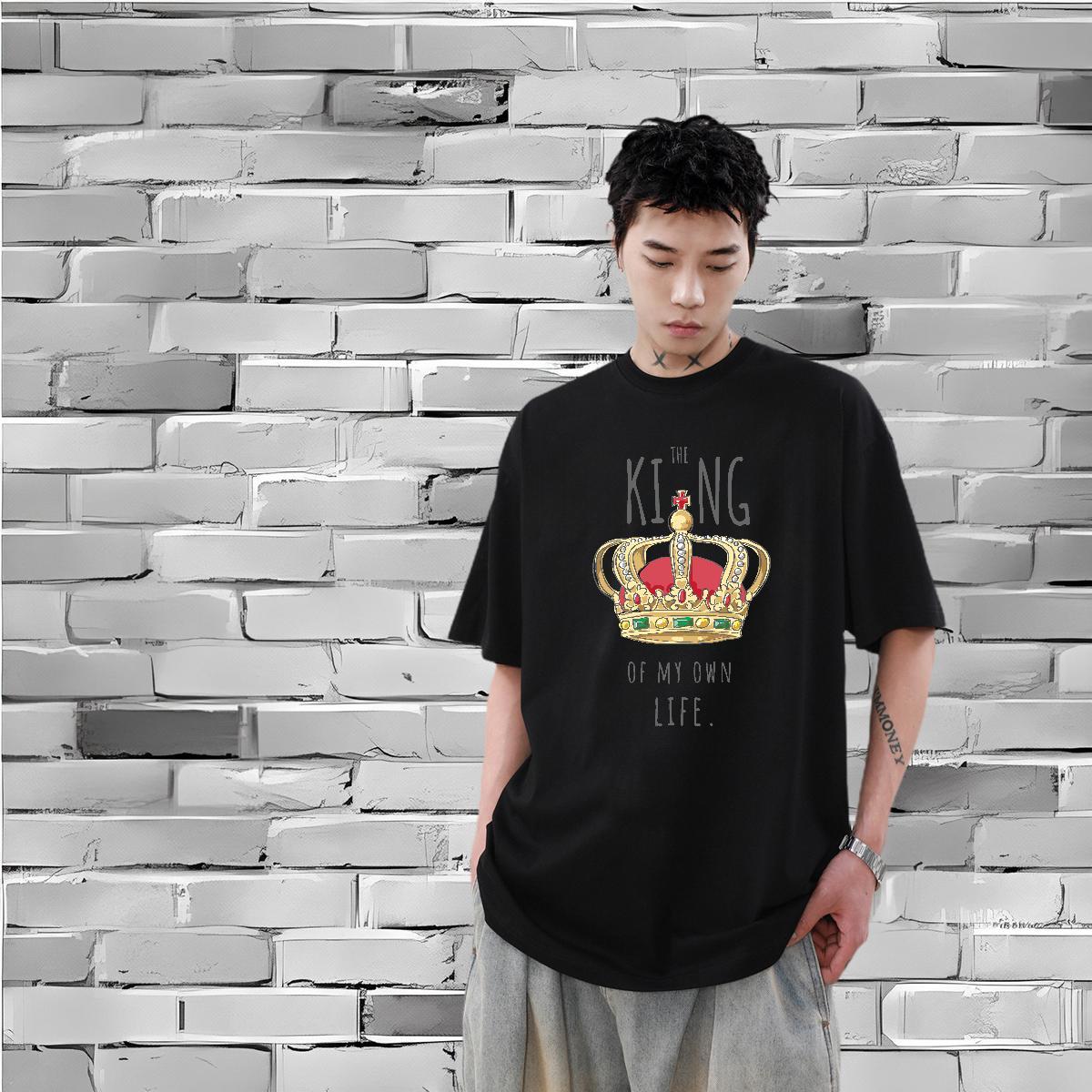 Brand T-Shirts letter Tees 100% Cotton 230g Hip Hop Street Loose Fit Customized Round Neck Short Sleeve Tshirts