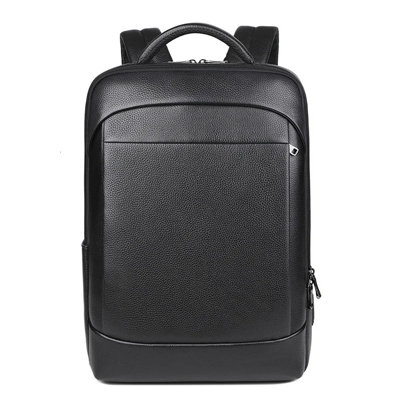 100% genuine leather mens backpack 156inch laptop USB charging antitheft waterproof large capacity travel bag 240807