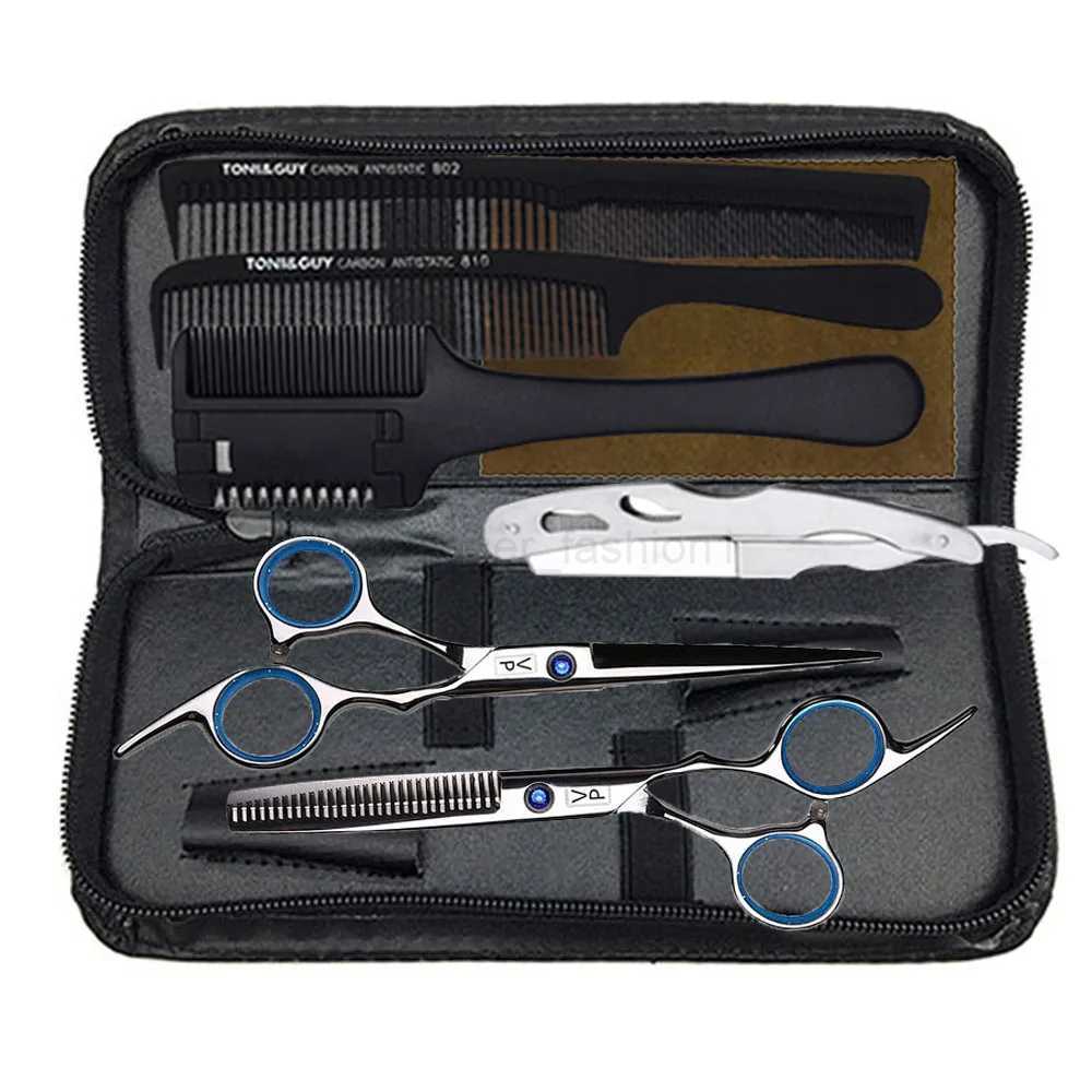 Professional Hairdressing Haircut Scissors 6 Inch 440C Barber Shop Hairdressers Cutting Thinning Tools High Quality Salon SetXJ240807