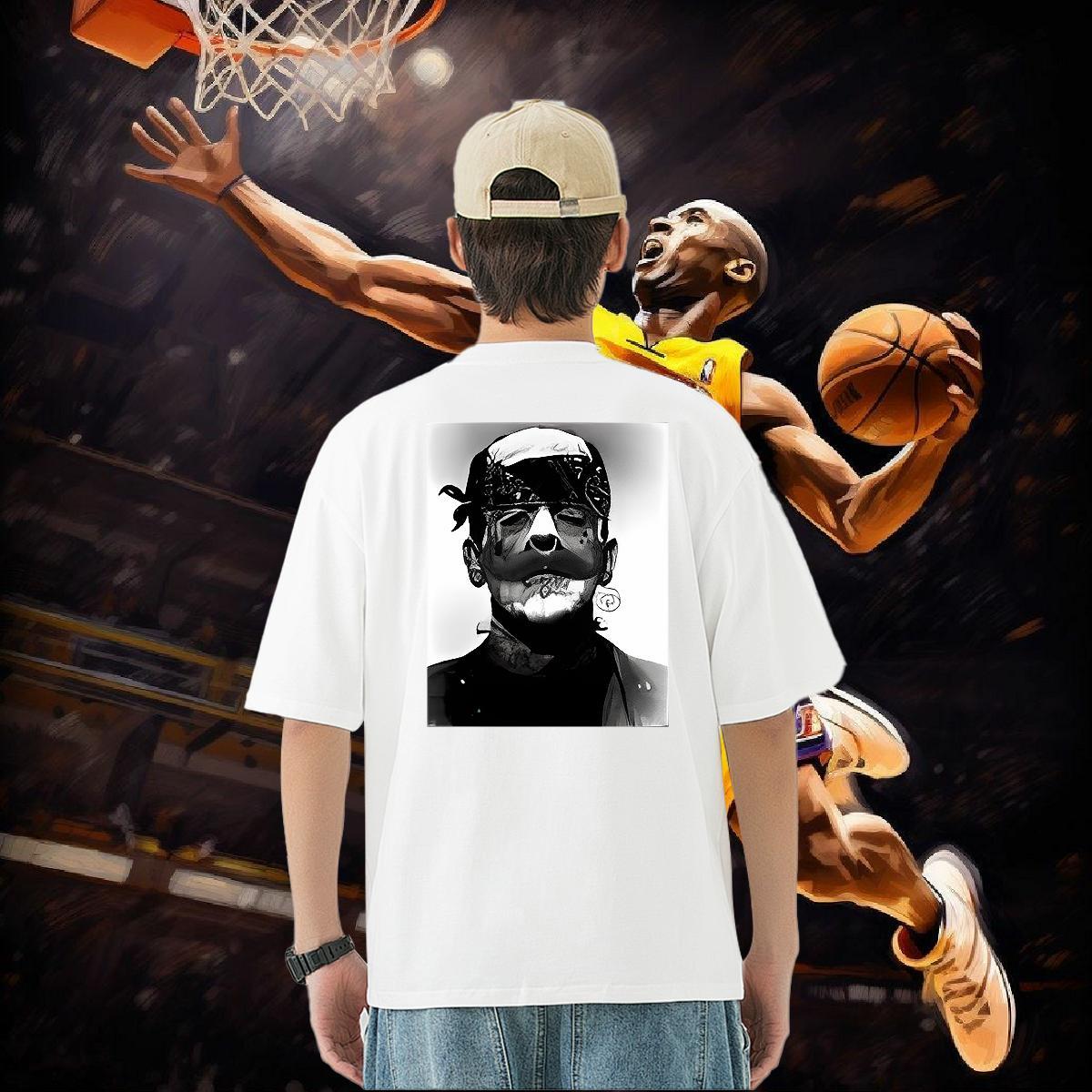 New Arrival T-Shirts portrait Top Tees 230g Cotton Beach Cool Cartoon Printing L-4XL Short Sleeve Soft Men Tees