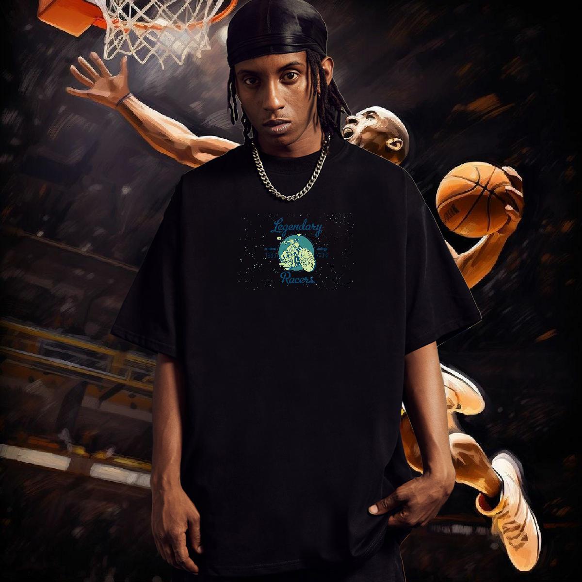 2024 Summer T-Shirts for Men Motorcycle Tops Tees 230g Cotton Hip Hop Unisex Customized Print Crew Neck Breathable Men Tops Tees