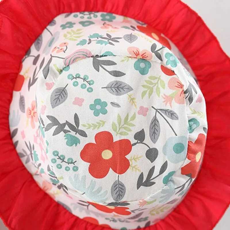 New summer girls floral dress girls sleeveless pure cotton newborn birthday dress with sun hatW240720