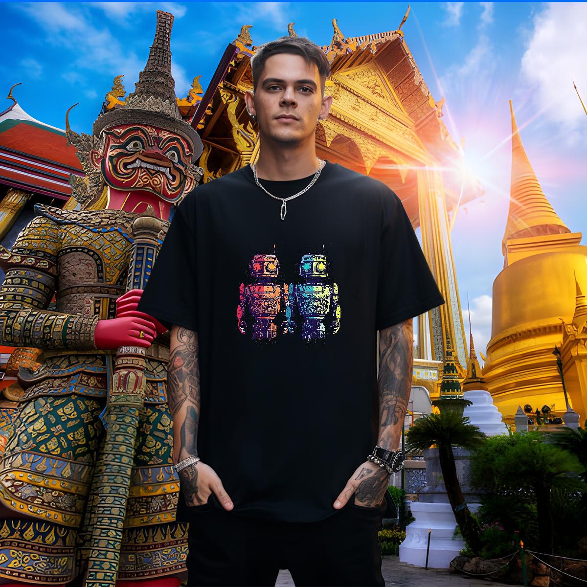 Classic Casual T-Shirts for Men ET Tee Shirt 230g Cotton Street Casual Free Shipping Customized Breathable Short Sleeve Tshirt for Man Woman