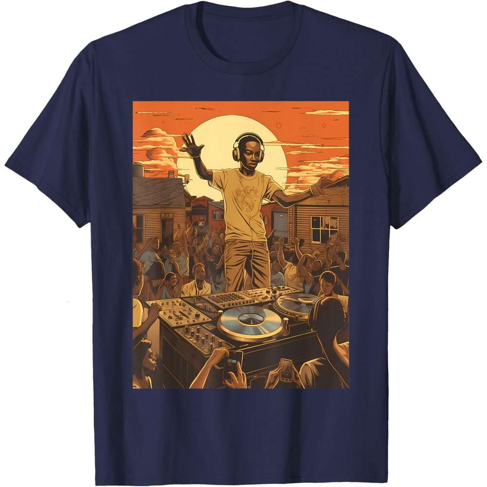Mens T shirt Retro Vintage DJ HipHop Music Block Bronx Party Vinyl T-Shirt shirts tshirt graphic tee Casual tops summer clothes Short sleeve Free ship