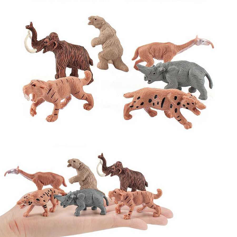 Other Toys Realistic Prehistoric Life Scene Figures Caveman Cavewoman Family Primitive Animal Models Figurines Educational Toy For Kid GiftL486