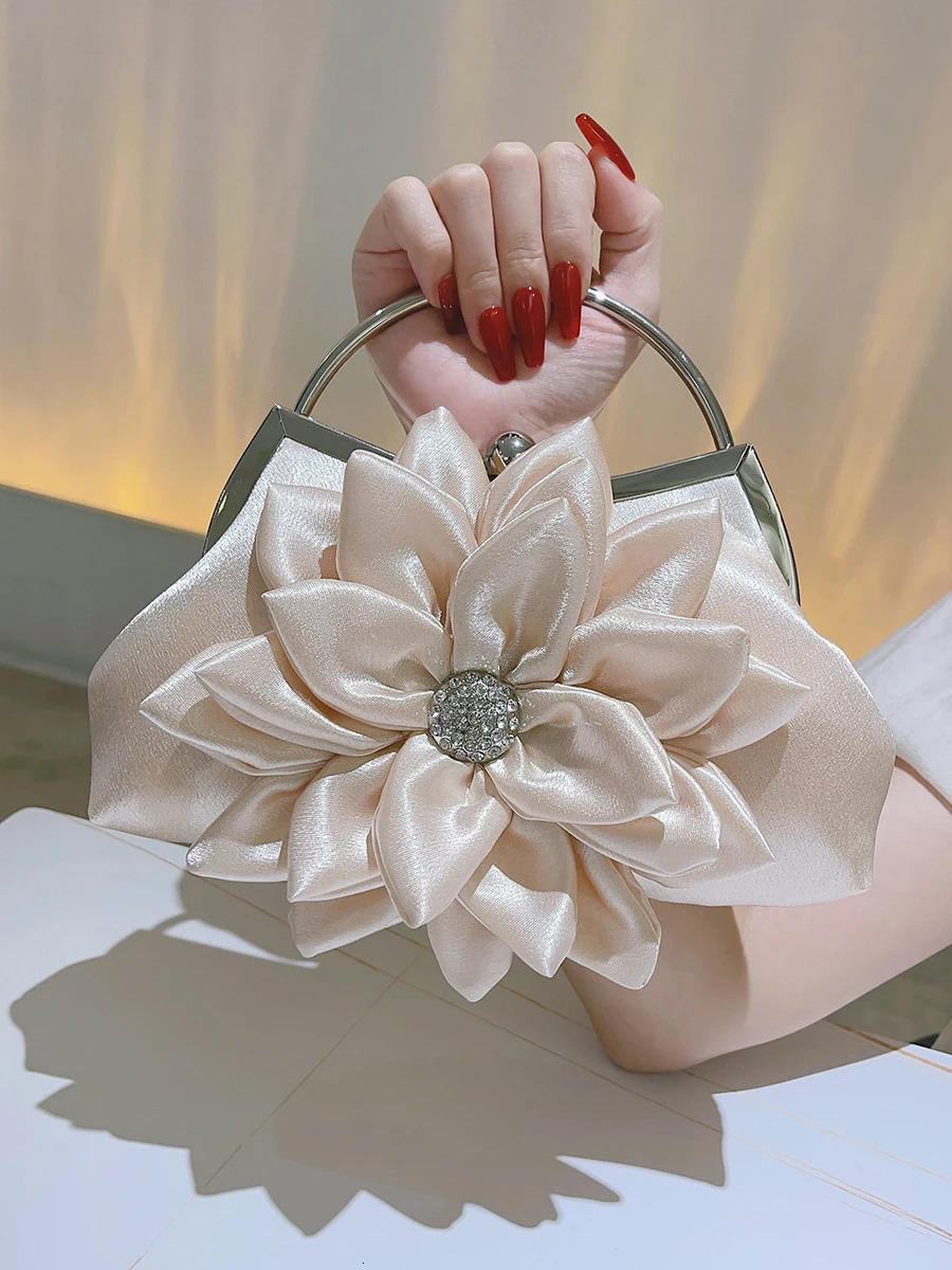 Elegant Floral Decor Evening Bag Classic Dinner Clutch Purse Formal Banquet Handbag For Wedding Party Prom 240807