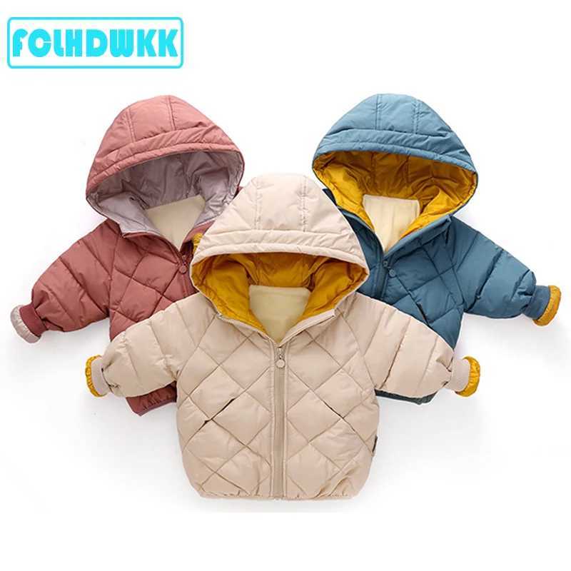 Children girls boys autumn and winter jackets new childrens underpads baby jackets with velvet and warm cotton jackets boys clothing X2411151