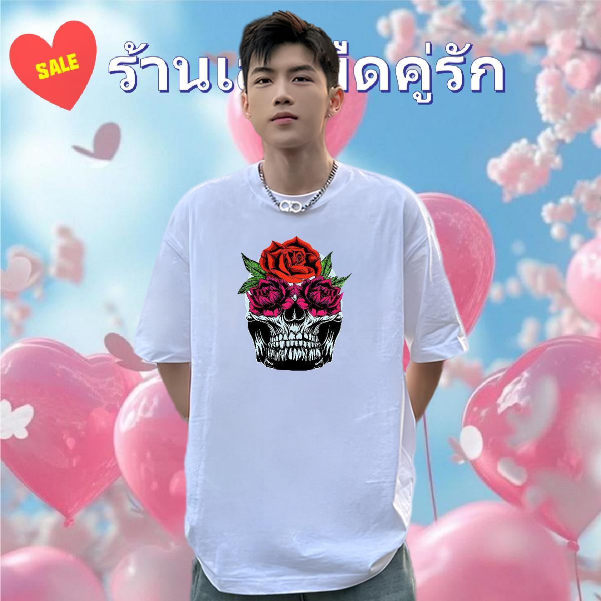 2024 Summer T-Shirts for Men flower Clothings 230g 100% Cotton Sport Popular Anime Print Breathable Tshirts