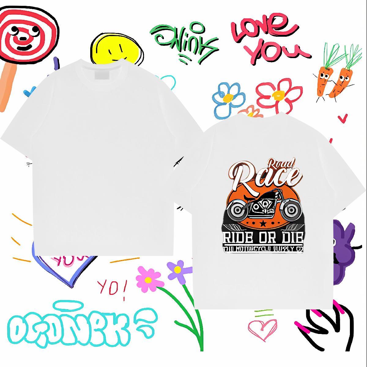 2024 Designer T shirt Motorcycle Tees 100% Cotton 230g Hip Hop Unisex Custom Print Oversized O Neck Short Sleeves Men Tops Tees