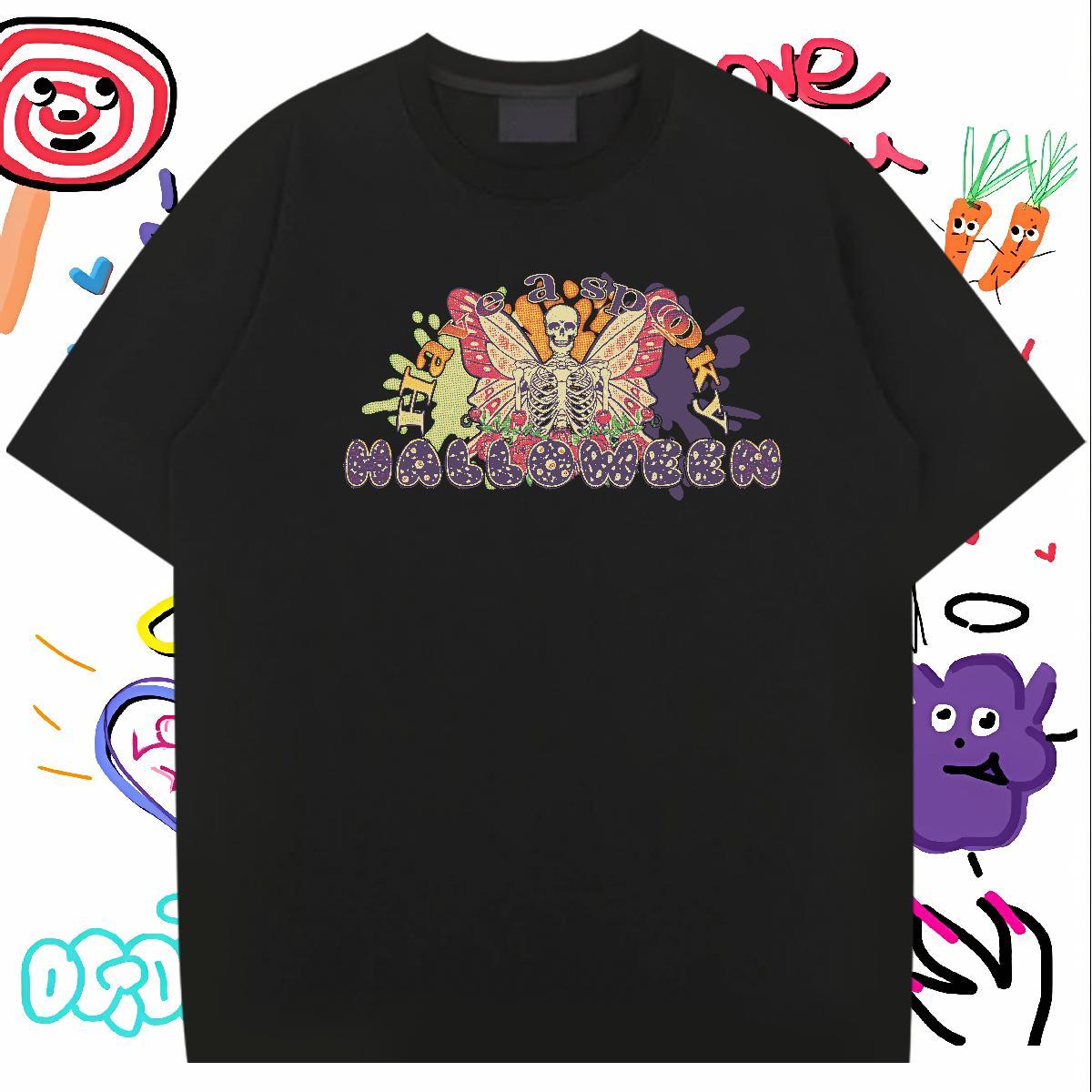 New Designer T Shirt For Man skull Top Tees 230g 100% Cotton Summer Casual Classic Asian Size O-Neck Short Sleeve Men Tops Tees