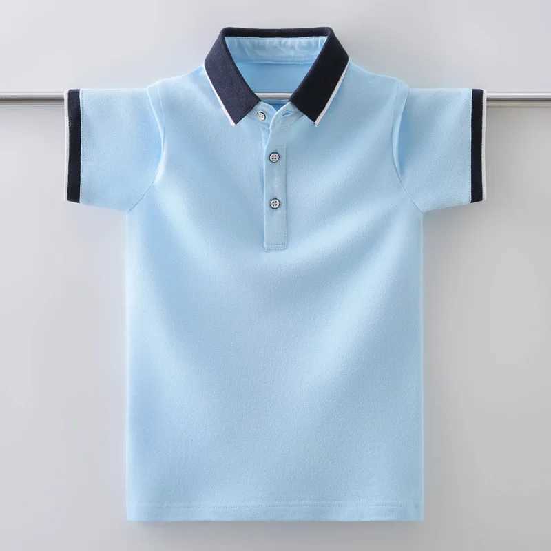 Summer childrens polo shirt made of cotton fashionable for teenagers and children short sleeved top for children aged 5-14 W241223