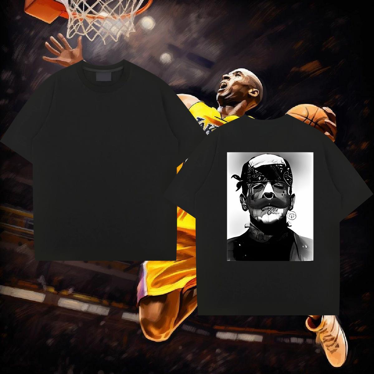 New Arrival T-Shirts portrait Top Tees 230g Cotton Beach Cool Cartoon Printing L-4XL Short Sleeve Soft Men Tees