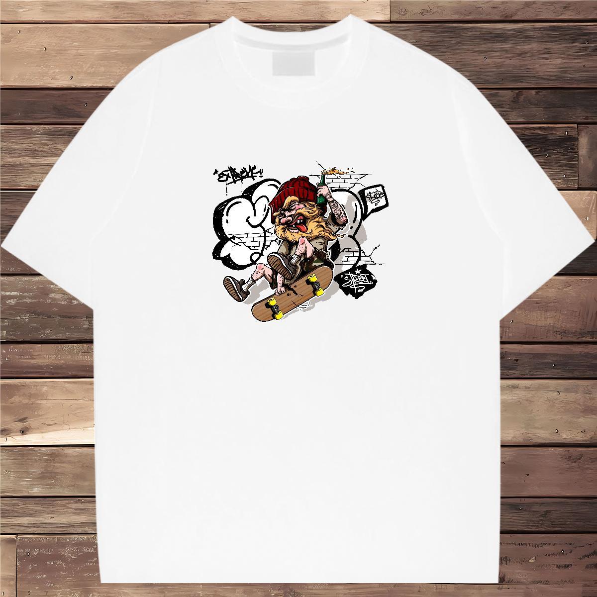 New Designer Man T Shirts skateboarding Tshirts 100% Cotton 230g Street Wear Cool Design Floral Print Breathable Soft Tshirt for Man Woman