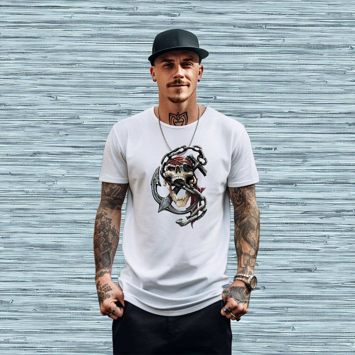 2024 New T-Shirts for Men skull Tees Shirts 230g Cotton Street wear Hip Hop Loose Fit Customized Round Neck Short Sleeve Tshirt for Man Woman