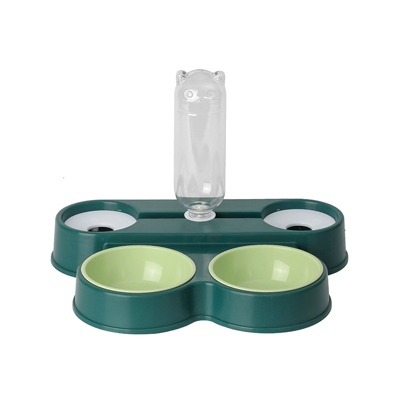 New pet dog feeder, integrated dispenser, knock anti slip cat bowl, four bowl automatic water and food dispenser