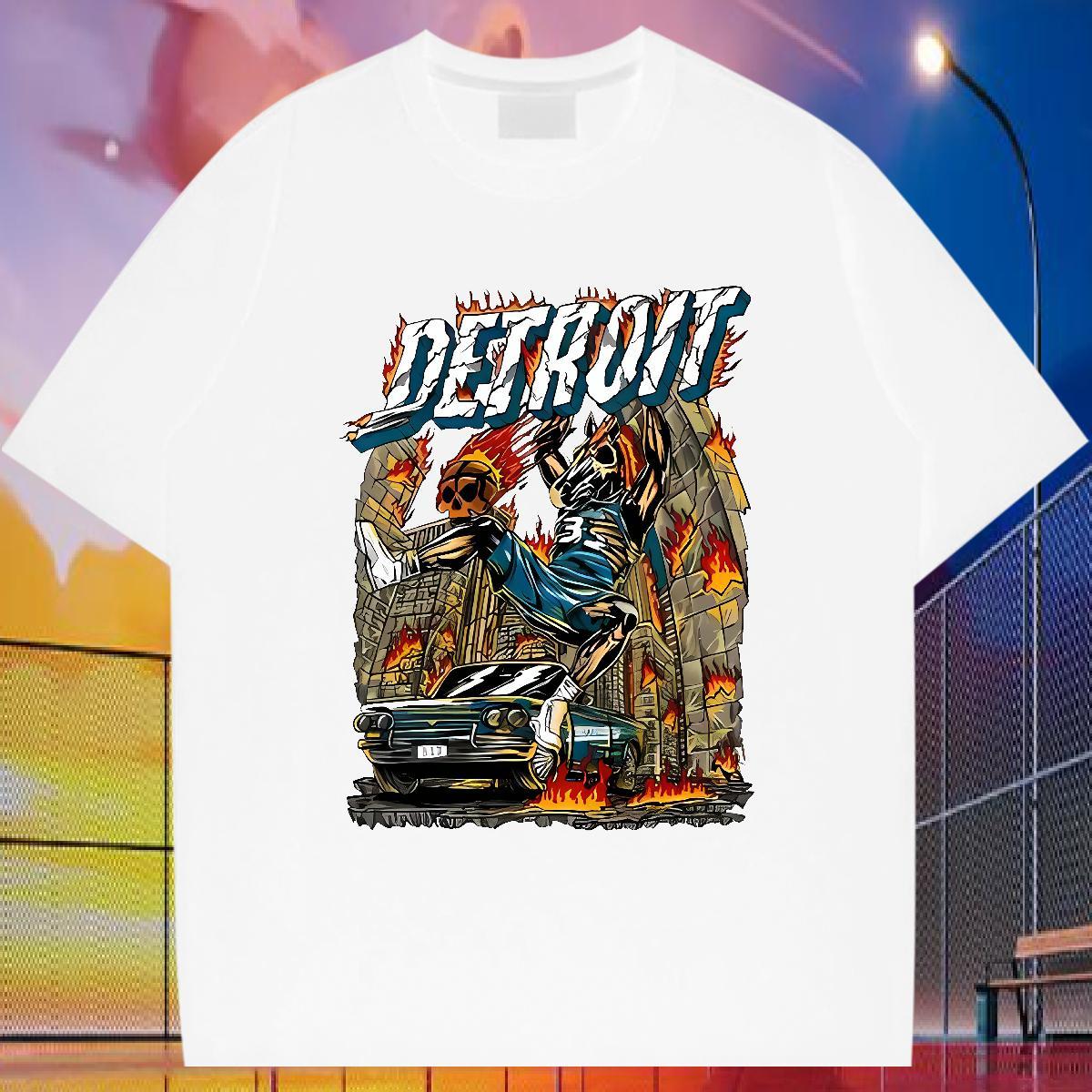 2024 Designer T shirt skull Tops 100% Cotton 230g Street Casual Classic Custom Print Plus Size Breathable Soft Men Tshirts