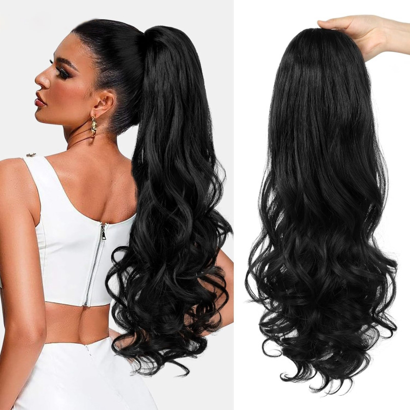 Ponytails Synthetic Hair Drawstring Ponytail Curly Wavy High Temperature Fiber 26inch Hair Extensions 4H27D# 8/33A# T2/1001#